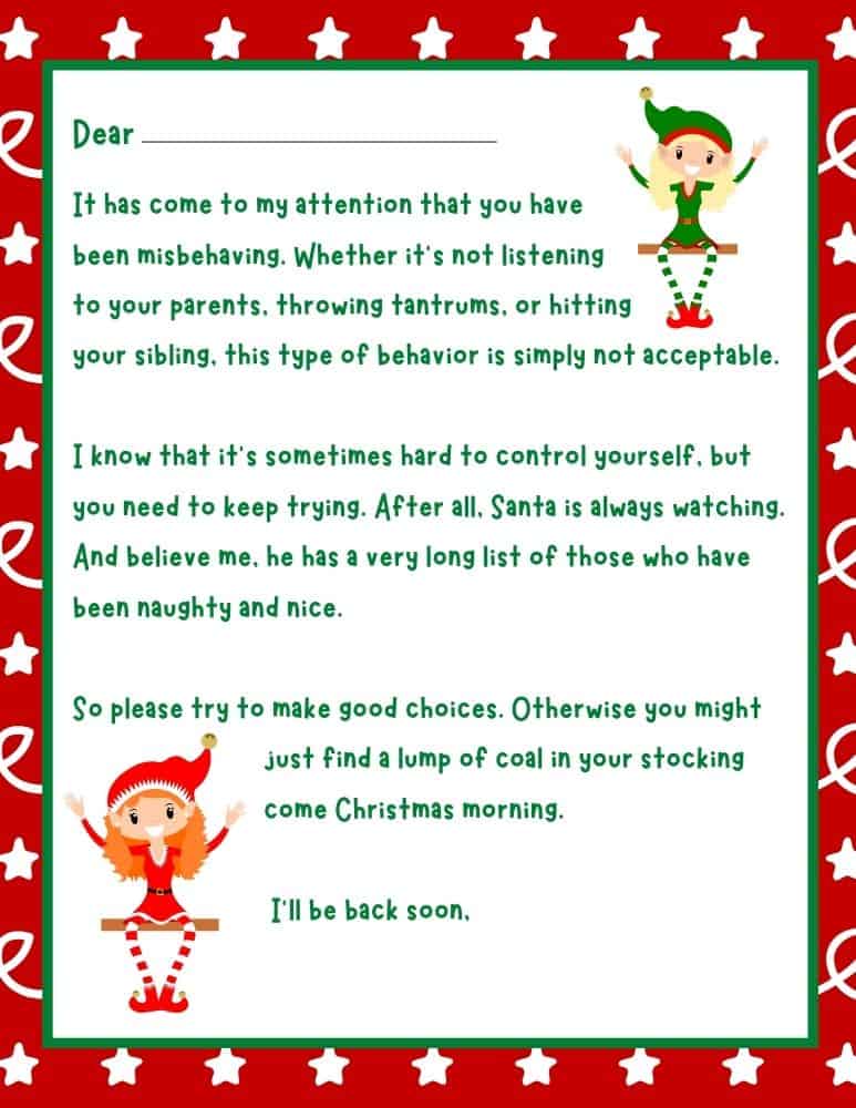 Free Printable Elf on the Shelf Bad Behavior Letters For 2023 - Home ...